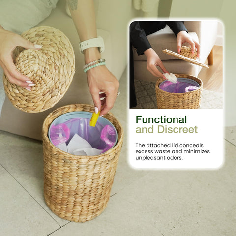 Tidita removable plastic liner inside enables easy cleaning and disposal