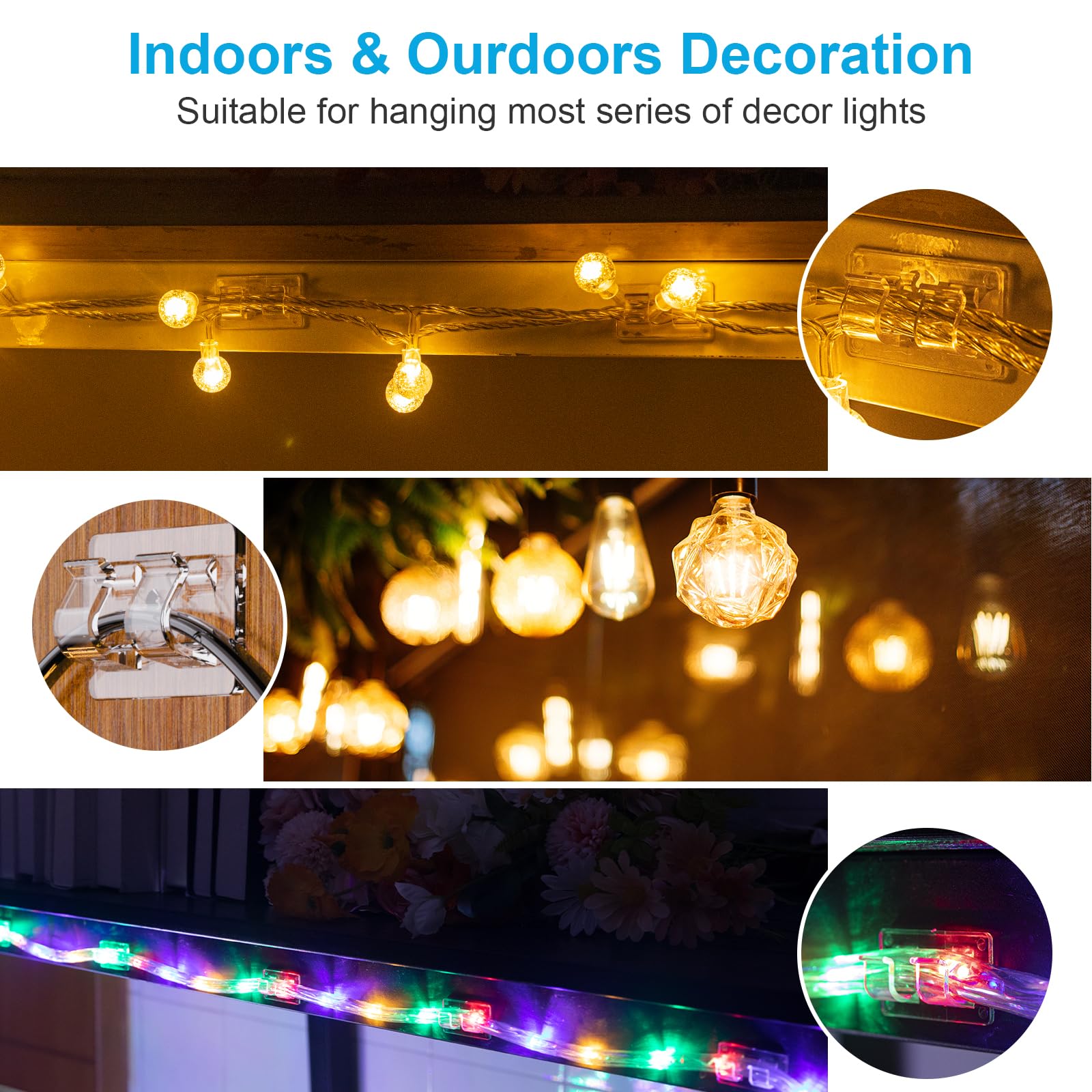 TidyHelper outdoor clips suit patios, porches, holidays for easy lighting