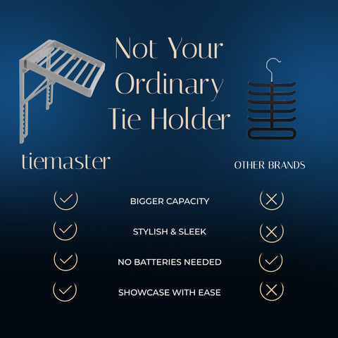 TieMaster all-in-one rack combines ties, scarves, and belts.