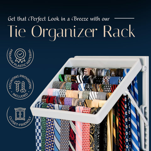 TieMaster with five belt hooks stores belts and accessories neatly.