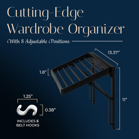 TieMaster 60-ties and scarves capacity shown in a compact closet
