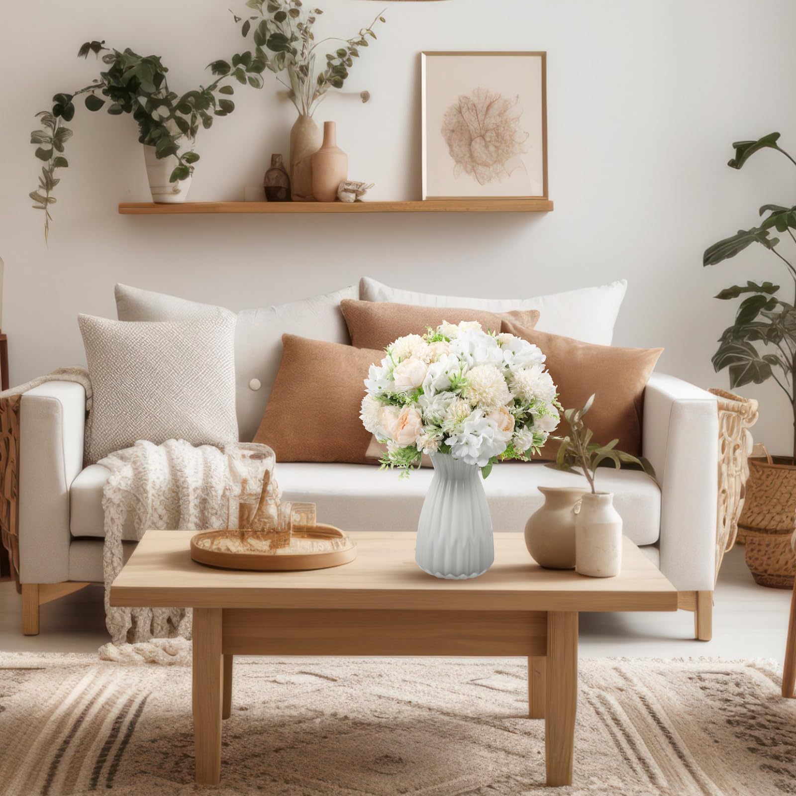Tigeen floral arrangement in light purple enhances any room as decor.