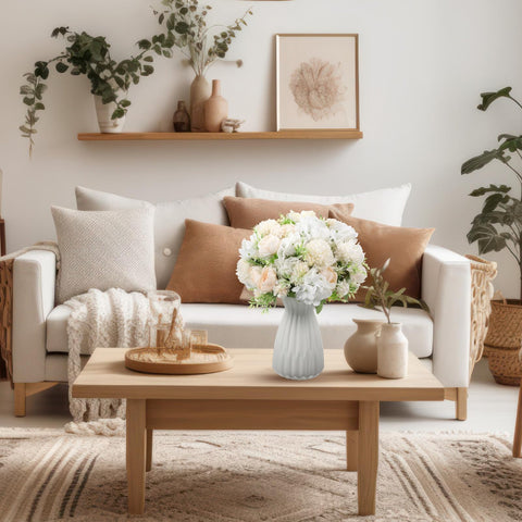 Tigeen floral arrangement in light purple enhances any room as decor.
