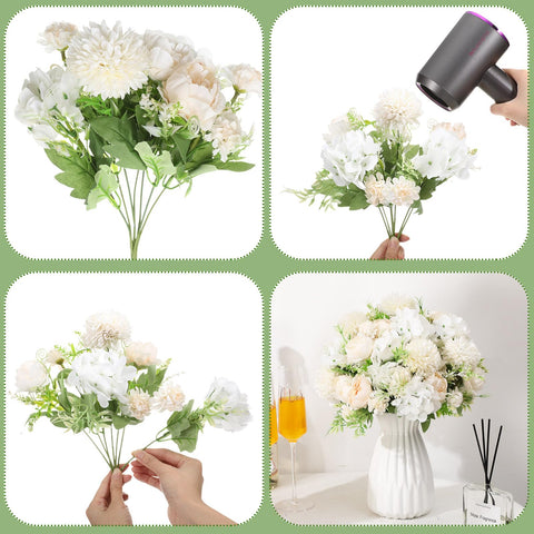 Tigeen hydrangea light purple bouquet closeup highlighting bouquet appeal.