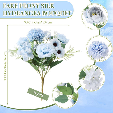 Tigeen artificial peonies, roses, and hydrangea bouquet for lifelike wedding decor.
