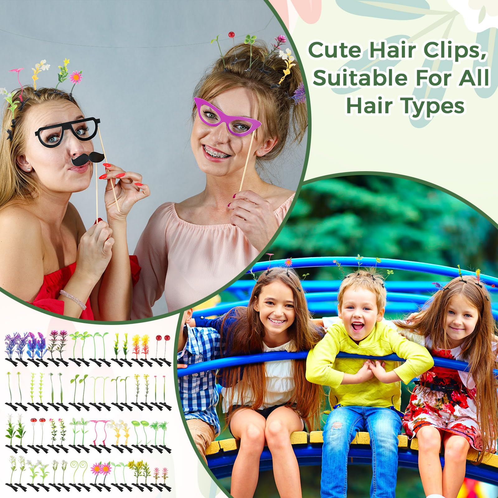 Tigeen flower hair clip brightens casual styles with cheerful accents.