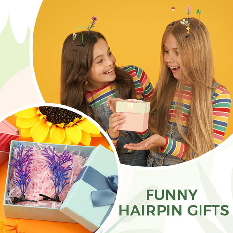 Tigeen grass sprout hair clip offers versatile decor for hats and bands.