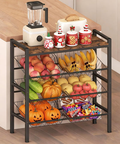 Tigerden kitchen wood-top on sturdy surface for microwaves and appliances.