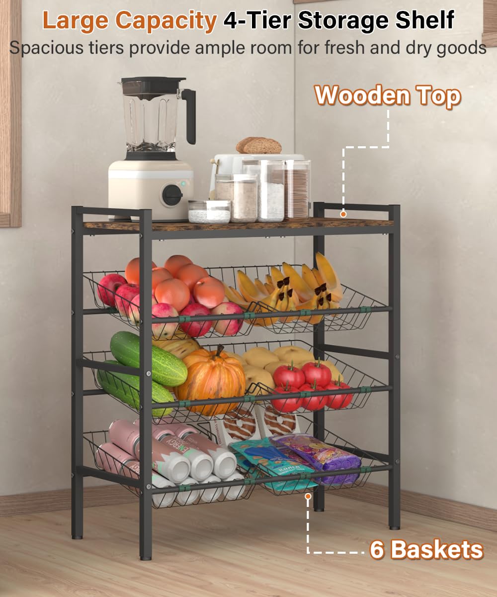 Tigerden produce-storage mesh-baskets provide airflow and quick visibility for items.