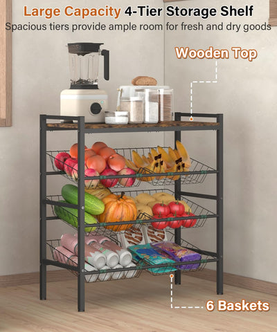 Tigerden produce-storage mesh-baskets provide airflow and quick visibility for items.