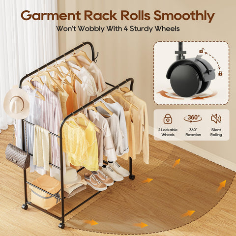 TigerParty six-side-bars design offers versatile hanging options and compact organization.