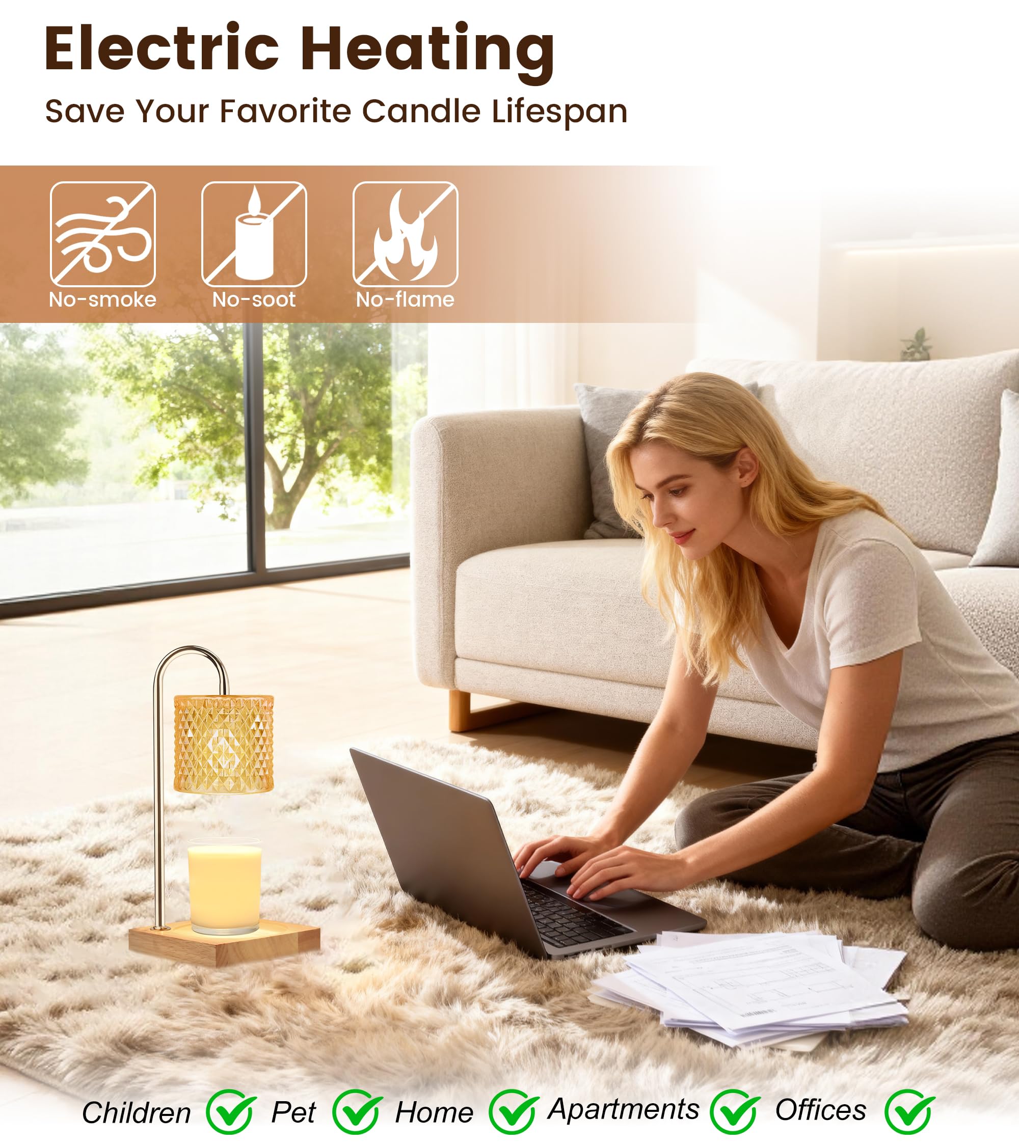 Warm glow complements your sofa setup in a cozy living room.