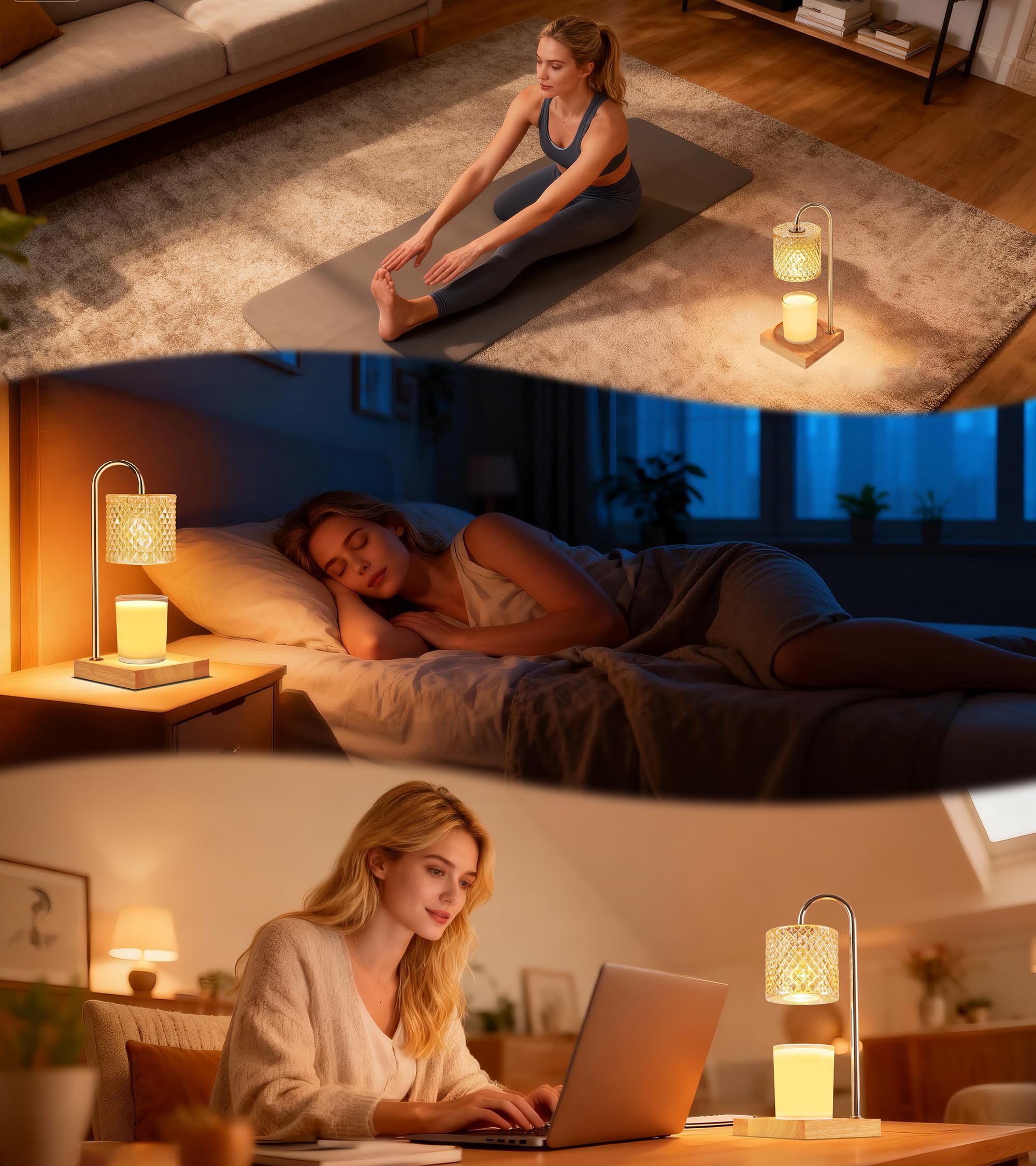 Amber glass shade adds elegant decor to any living space.