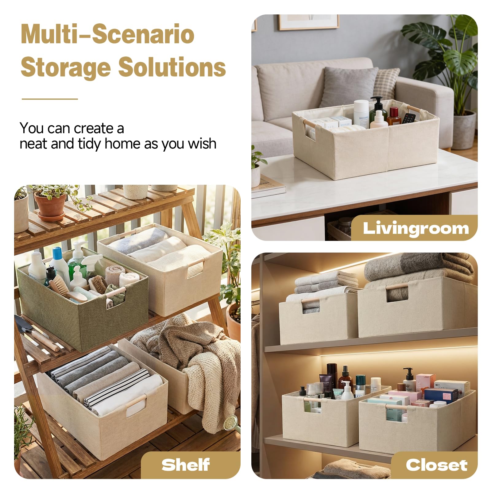 Tihaolity decor baskets suit living room or closet organization.