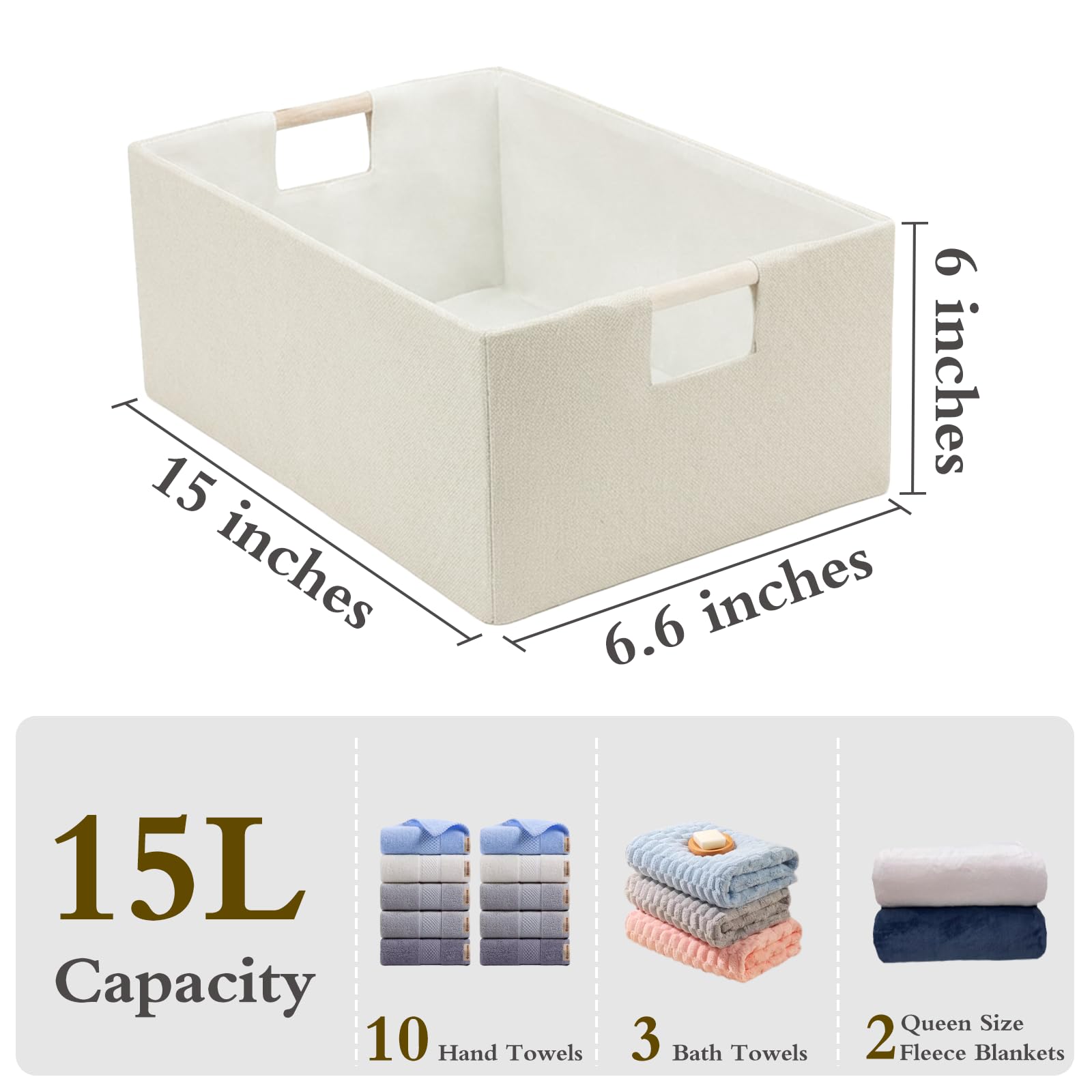 Tihaolity foldable basket beige folded demonstrates compact storage for tight spaces.