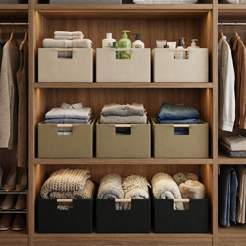 Tihaolity rectangular storage cubes keep clothes, towels, and magazines neatly arranged.