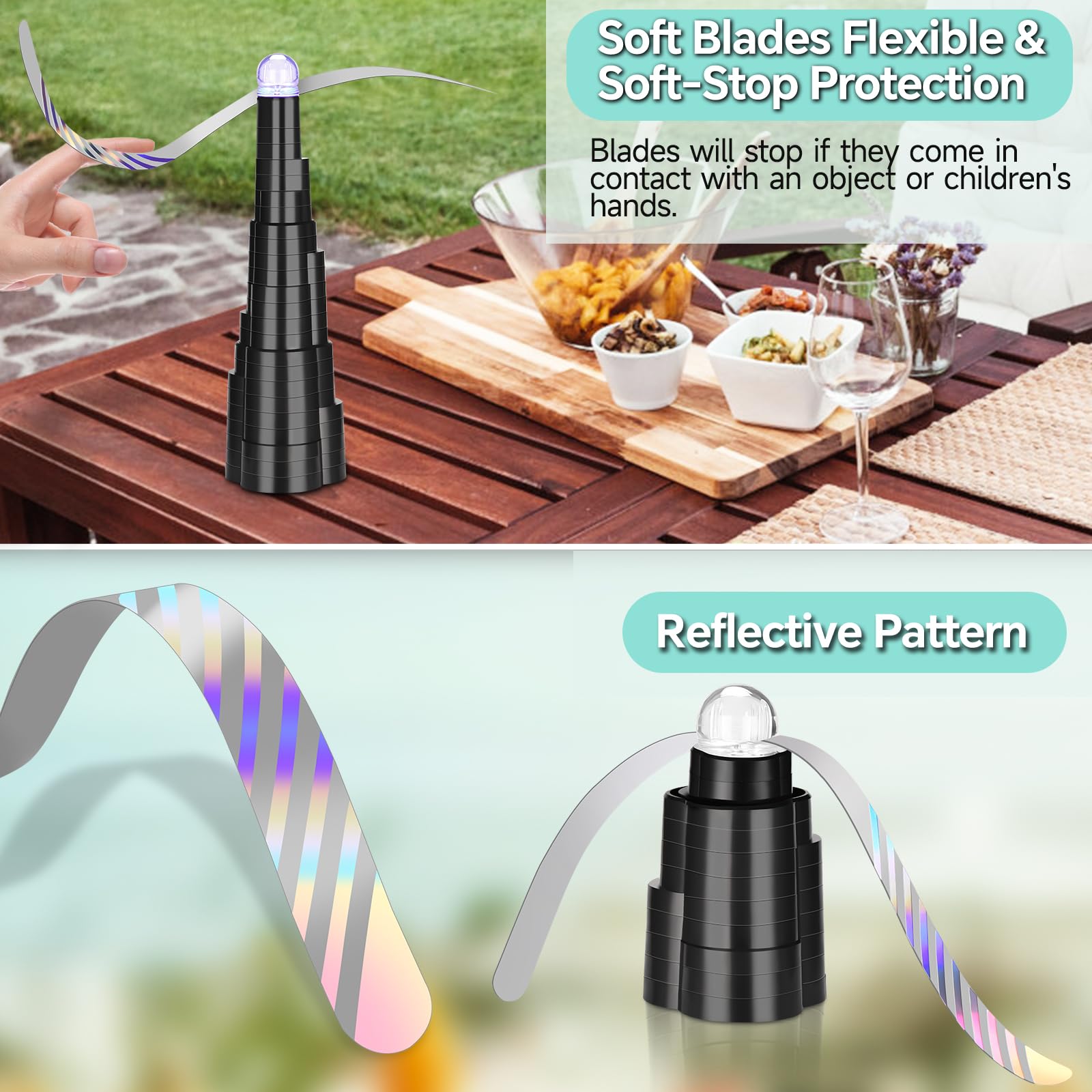 Tihilgam USB-rechargeable fly fan for easy charging during meals
