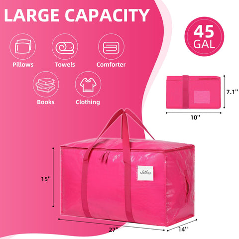 TIIOCTI Moving Bags Hot Pink durable woven fabric withstands heavy loads