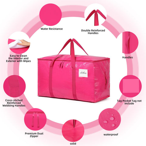TIIOCTI Moving Bags Hot Pink seasonal storage keeps closets organized