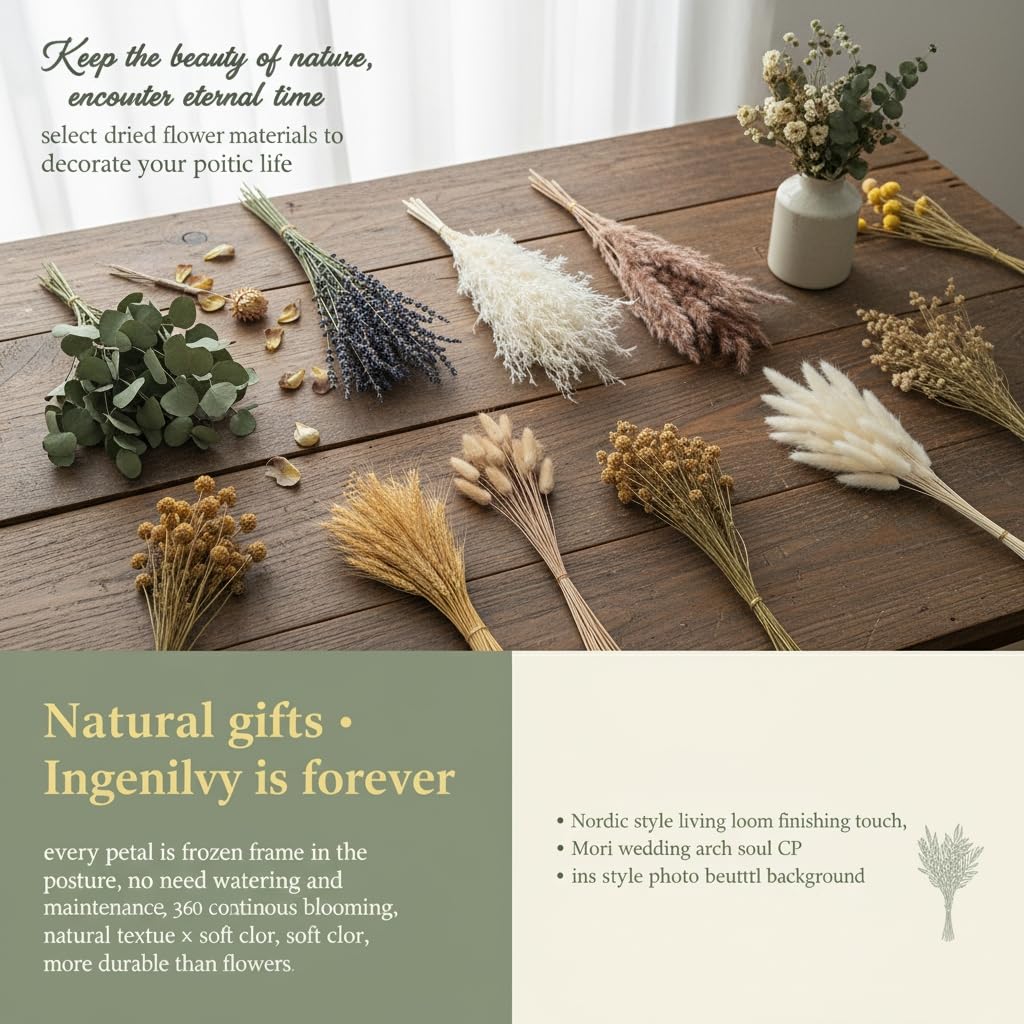 Tikaray cream pampas grass bouquet for timeless vase styling.