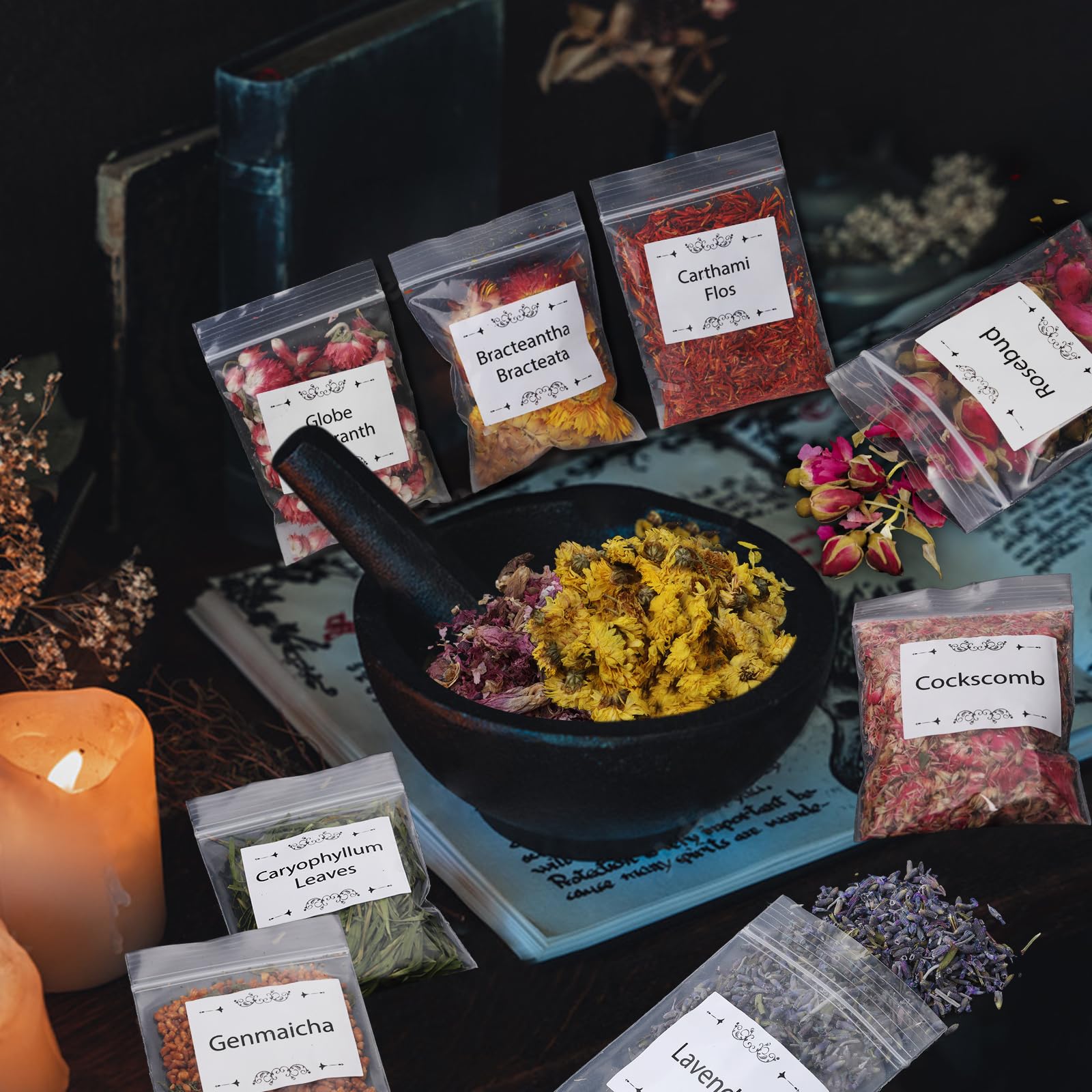 Tikem Kitch mugwort dried herbs for focus, divination, and meditative blends.
