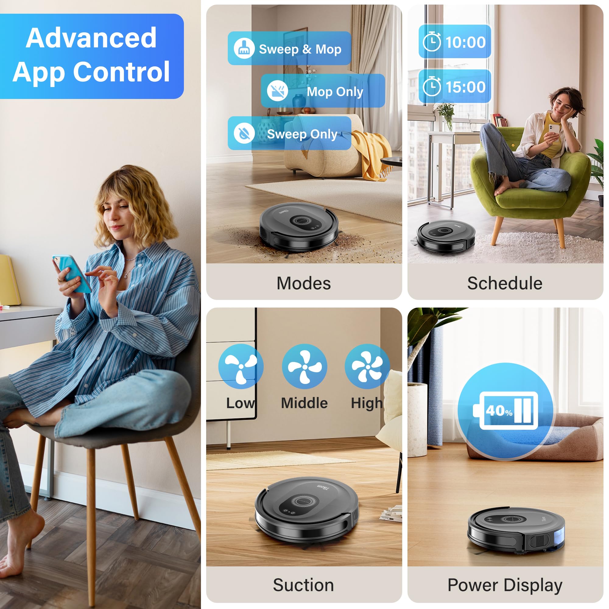 Tikom G8000 Max control options for flexible cleaning setup.