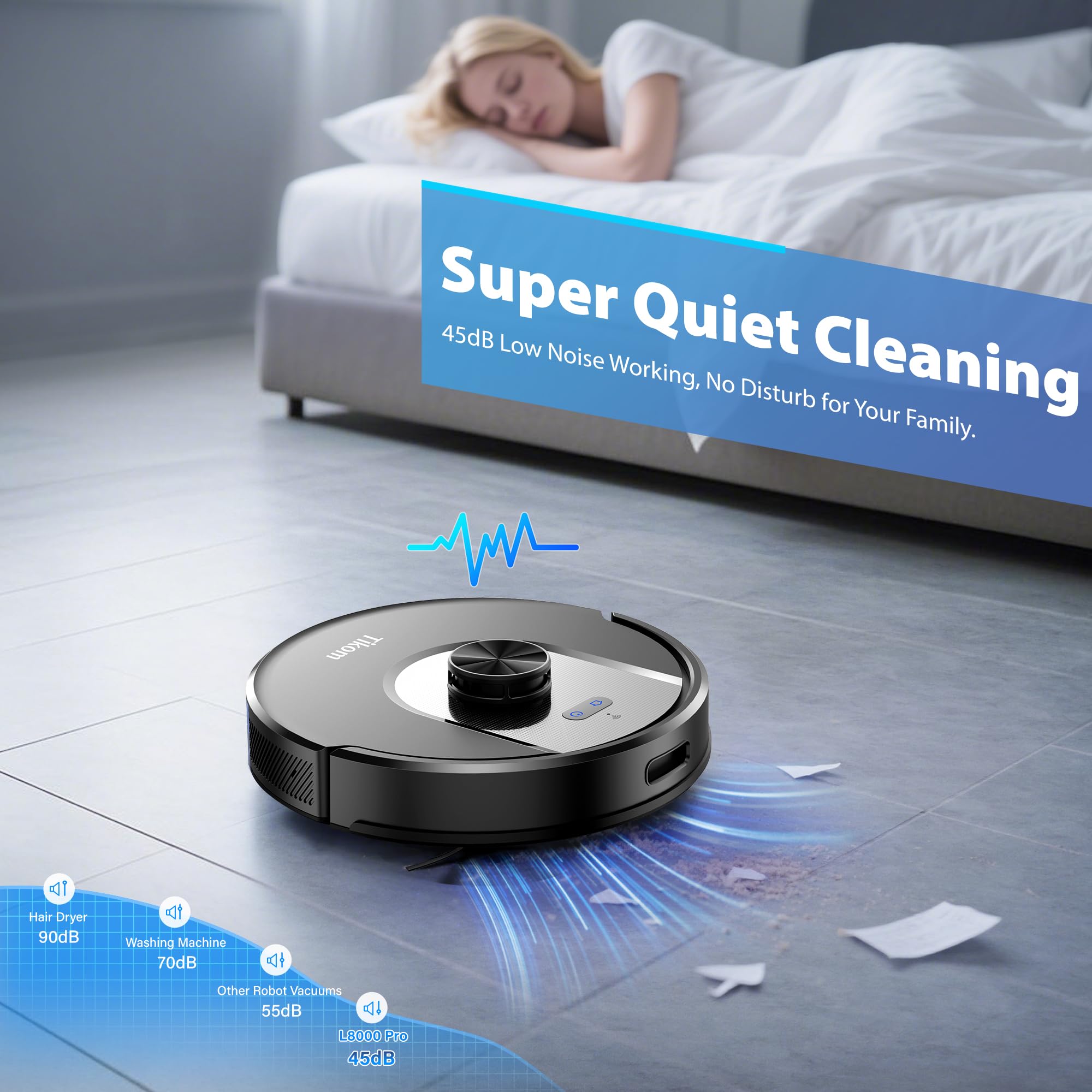 Tikom L8000 Pro app control for remote cleaning.