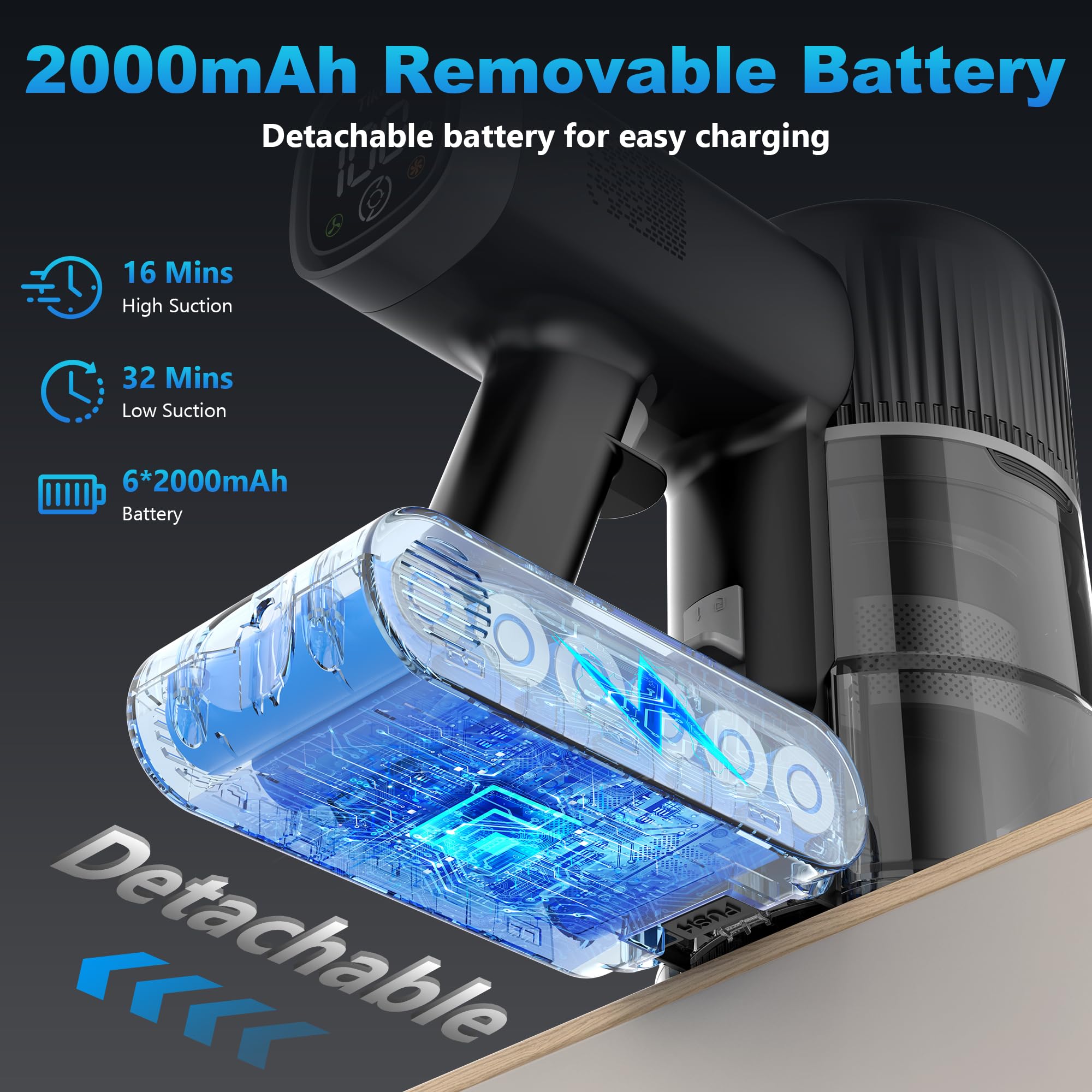 Tikom V450 6-in-1 convertible design for stick or handheld cleaning