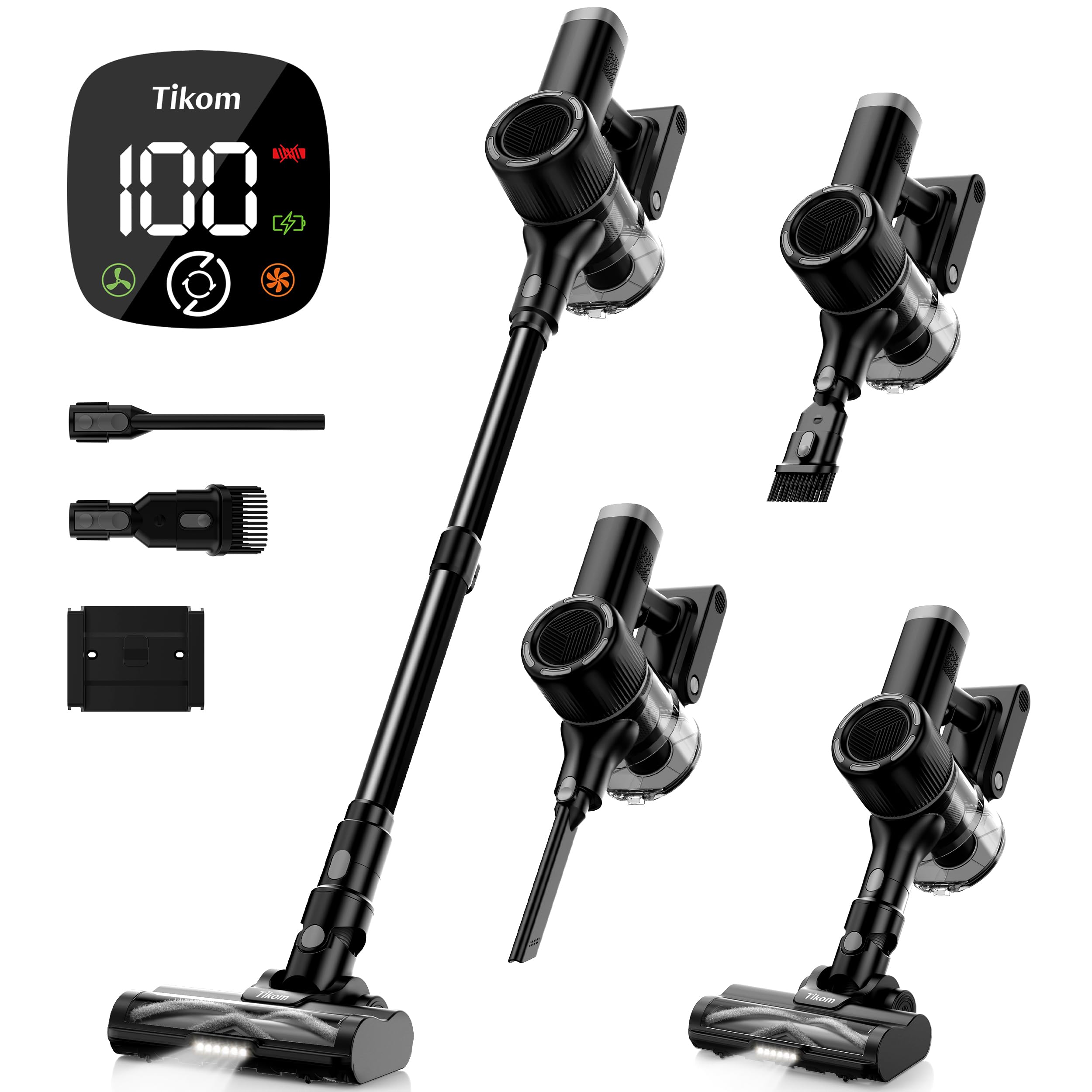 Tikom V450 on wall dock charging for convenient storage and ready use