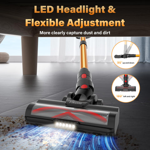Tikom V500 1.3L dust cup supports longer cleaning sessions between empties.
