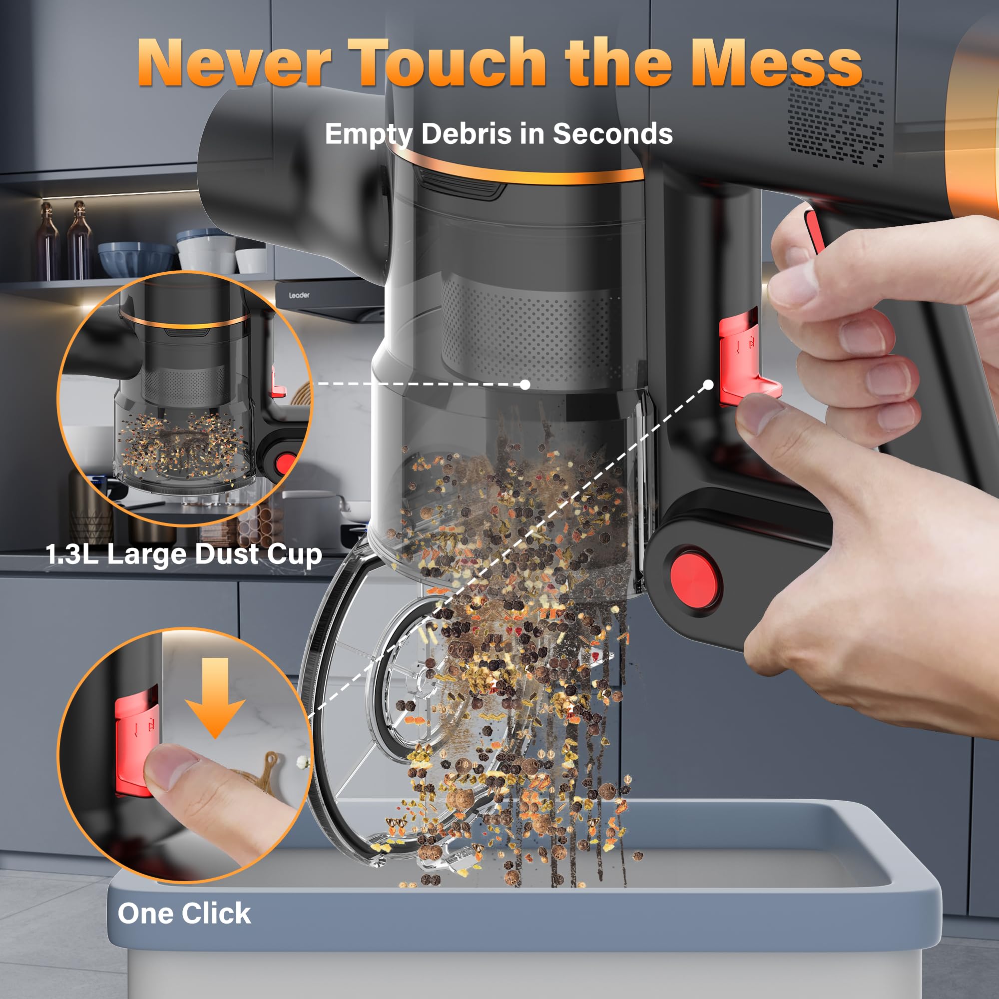 Tikom V500 180-degree horizontal rotation makes navigating around furniture easy.
