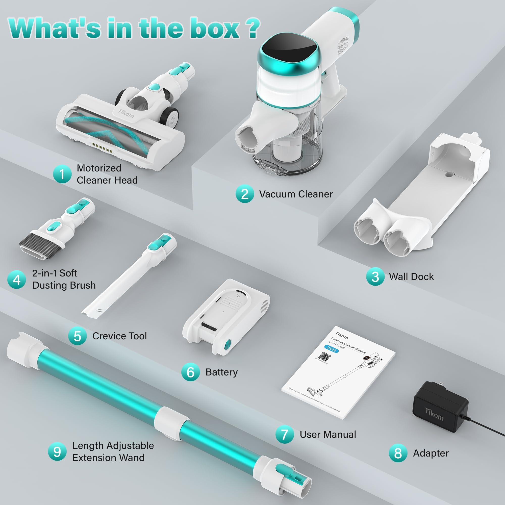 Tikom V500 extension wand extends reach to high or hard-to-reach places