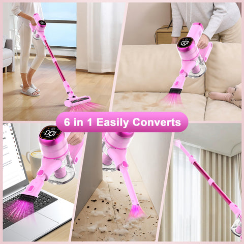 Tikom V500 wall dock charging keeps vacuum ready and stored neatly.