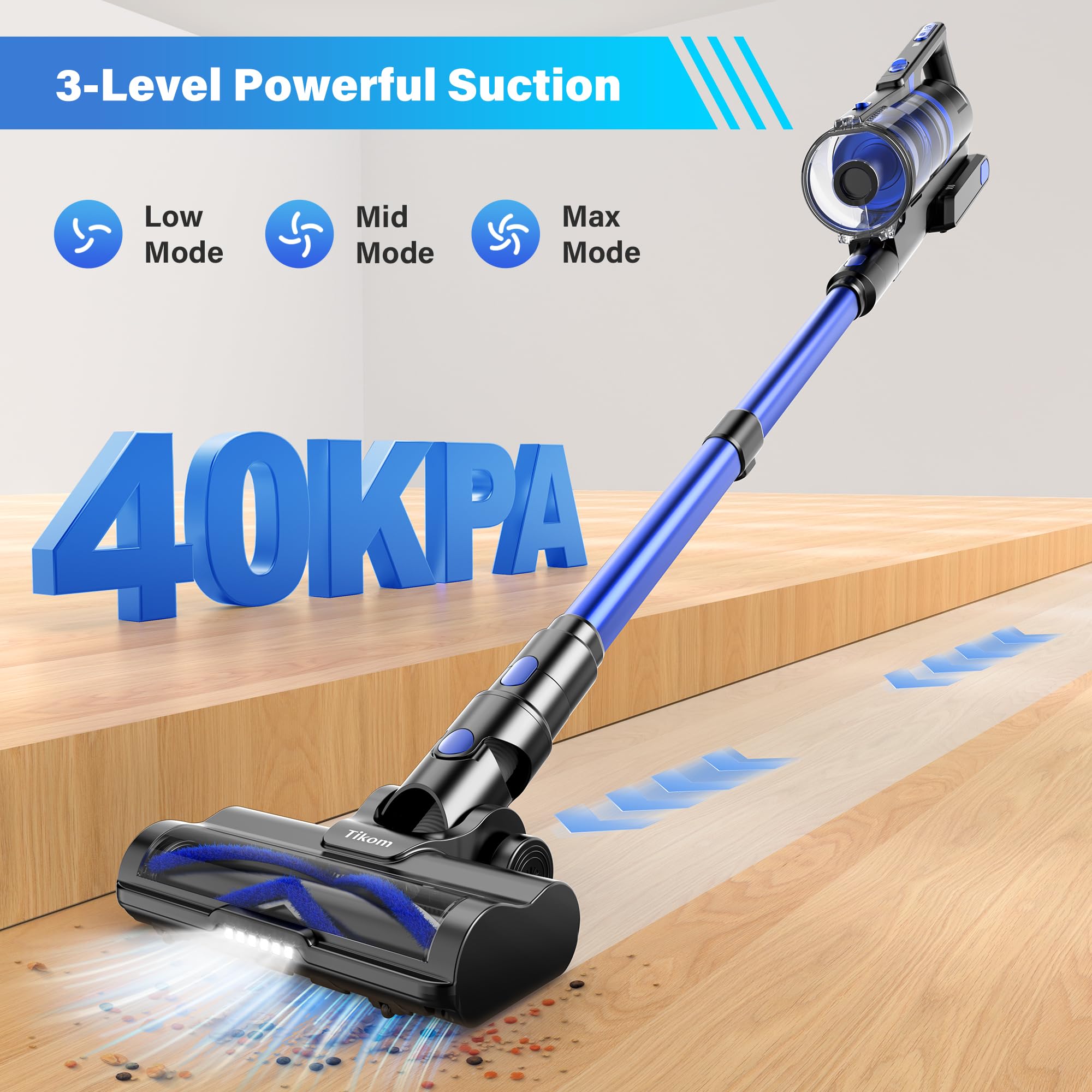 Tikom V700 7-stage filtration captures fine dust and allergens.