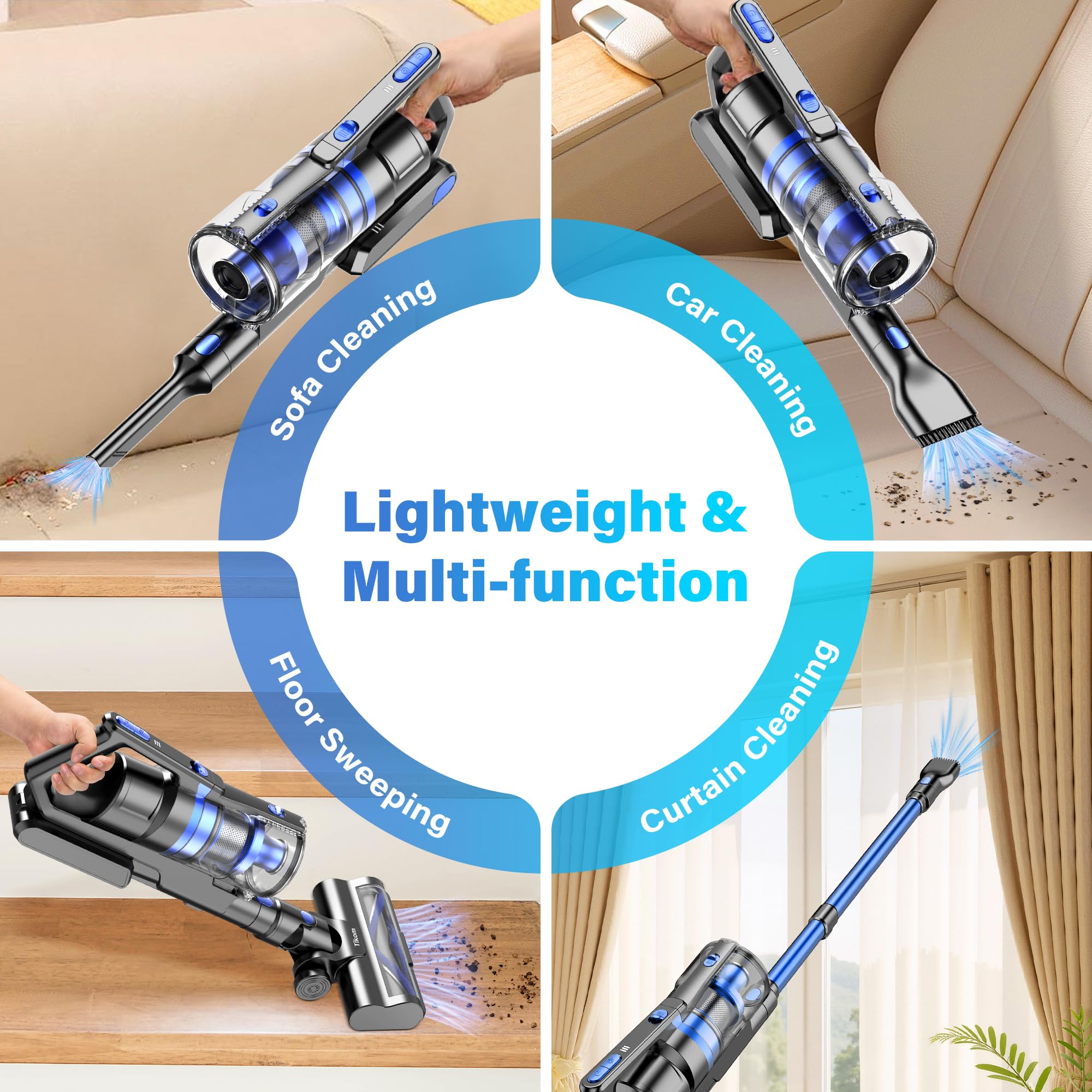 Tikom V700 includes 6 cleaning configurations with accessories.