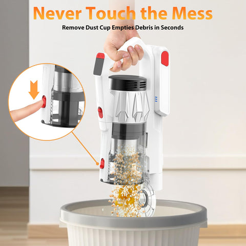 Tikom V750 lightweight handle supports comfortable one-handed cleaning.