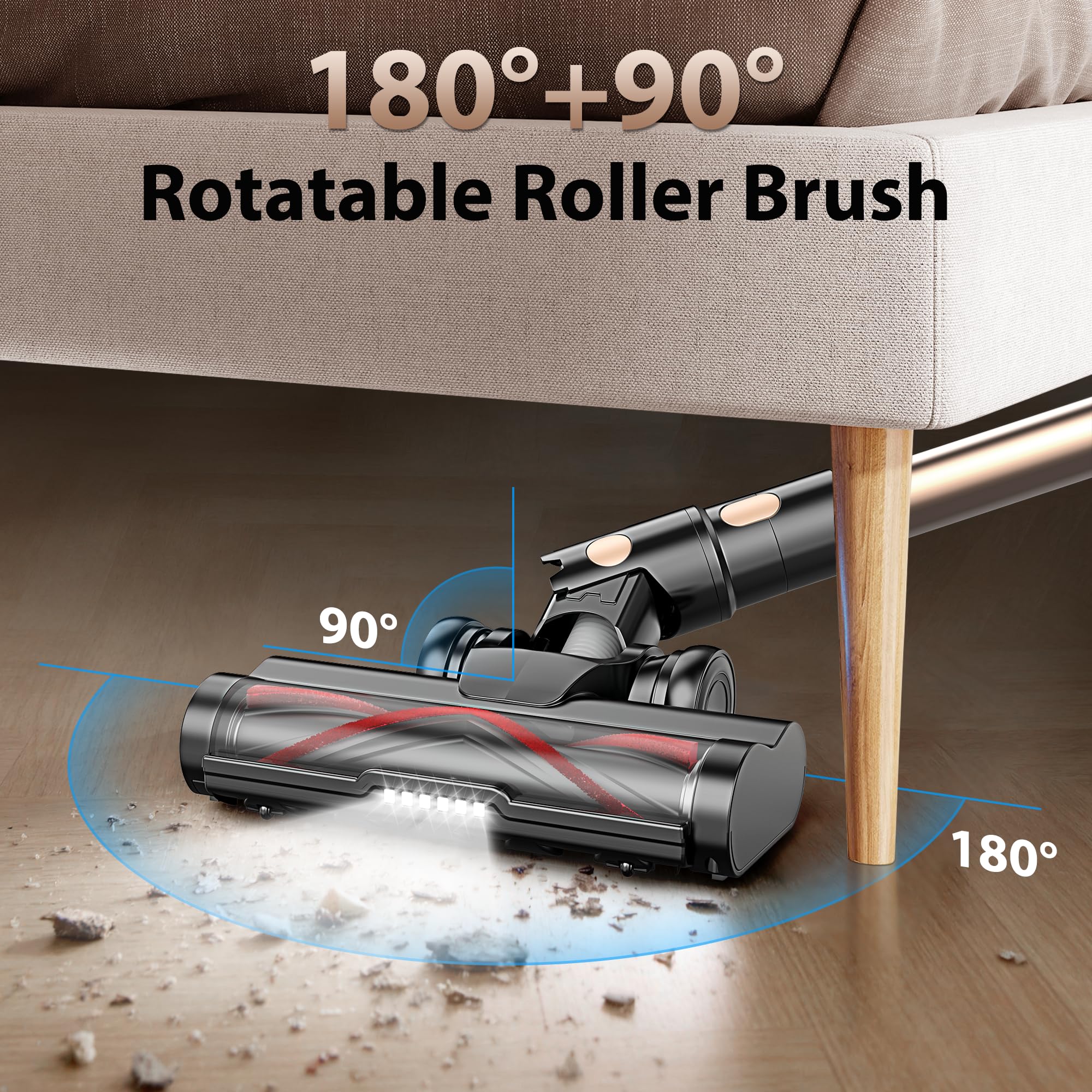 Tikom V850 180° rotating head navigates tight spaces with illumination.