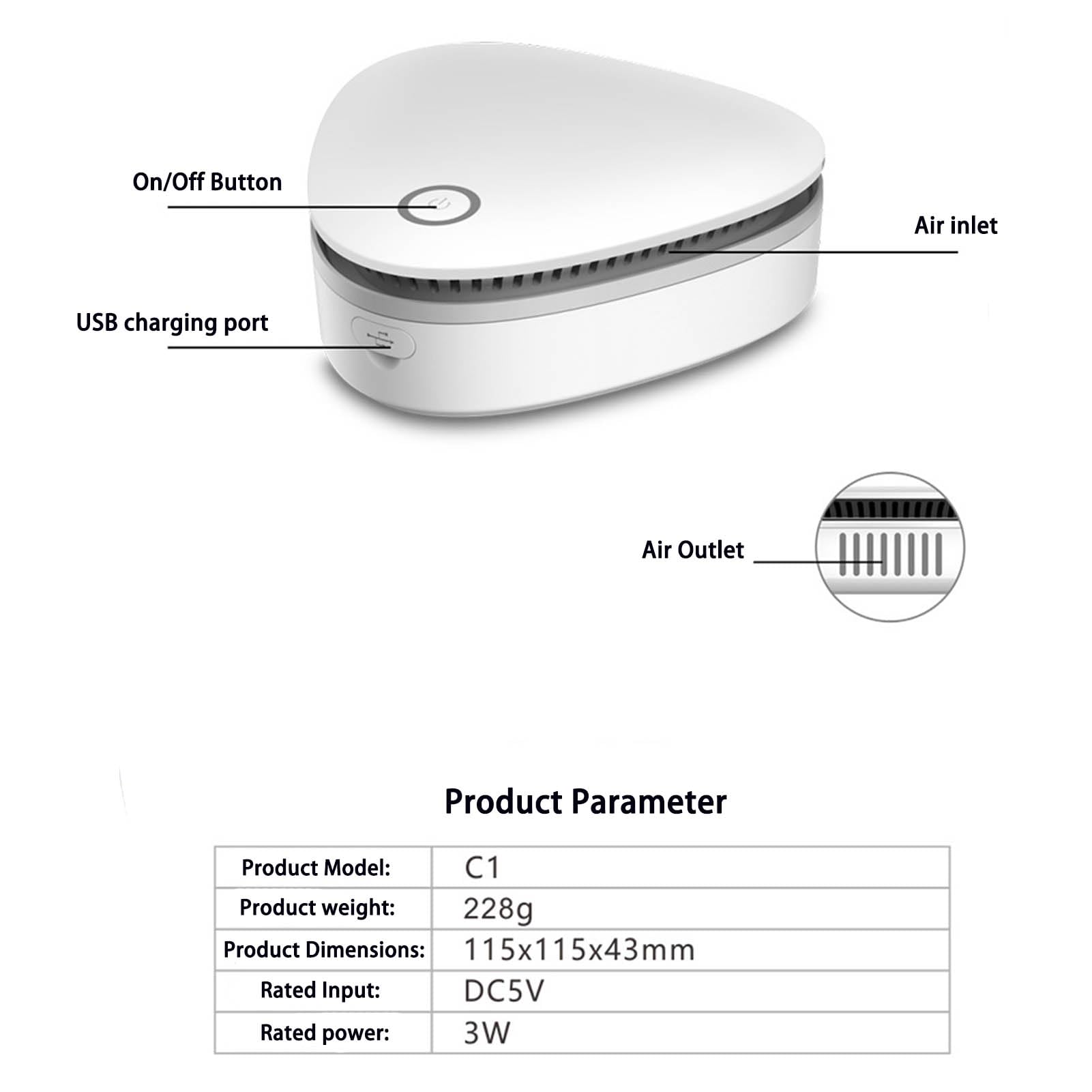 Tiksec Odor Remover low power operation preserves battery life.