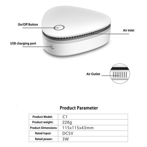 Tiksec Odor Remover low power operation preserves battery life.