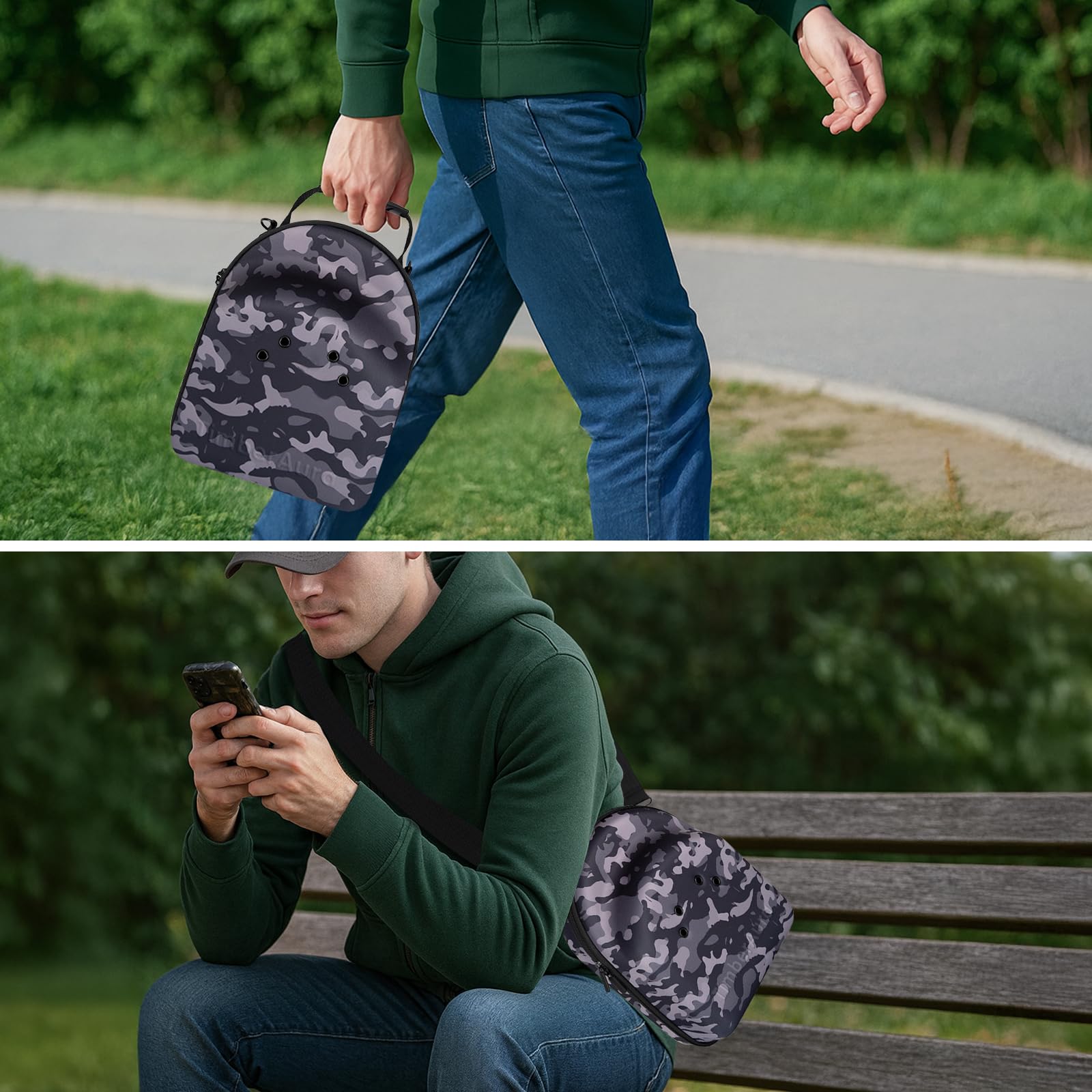 TimberAura camo hat case soft-touch lining prevents scratches.