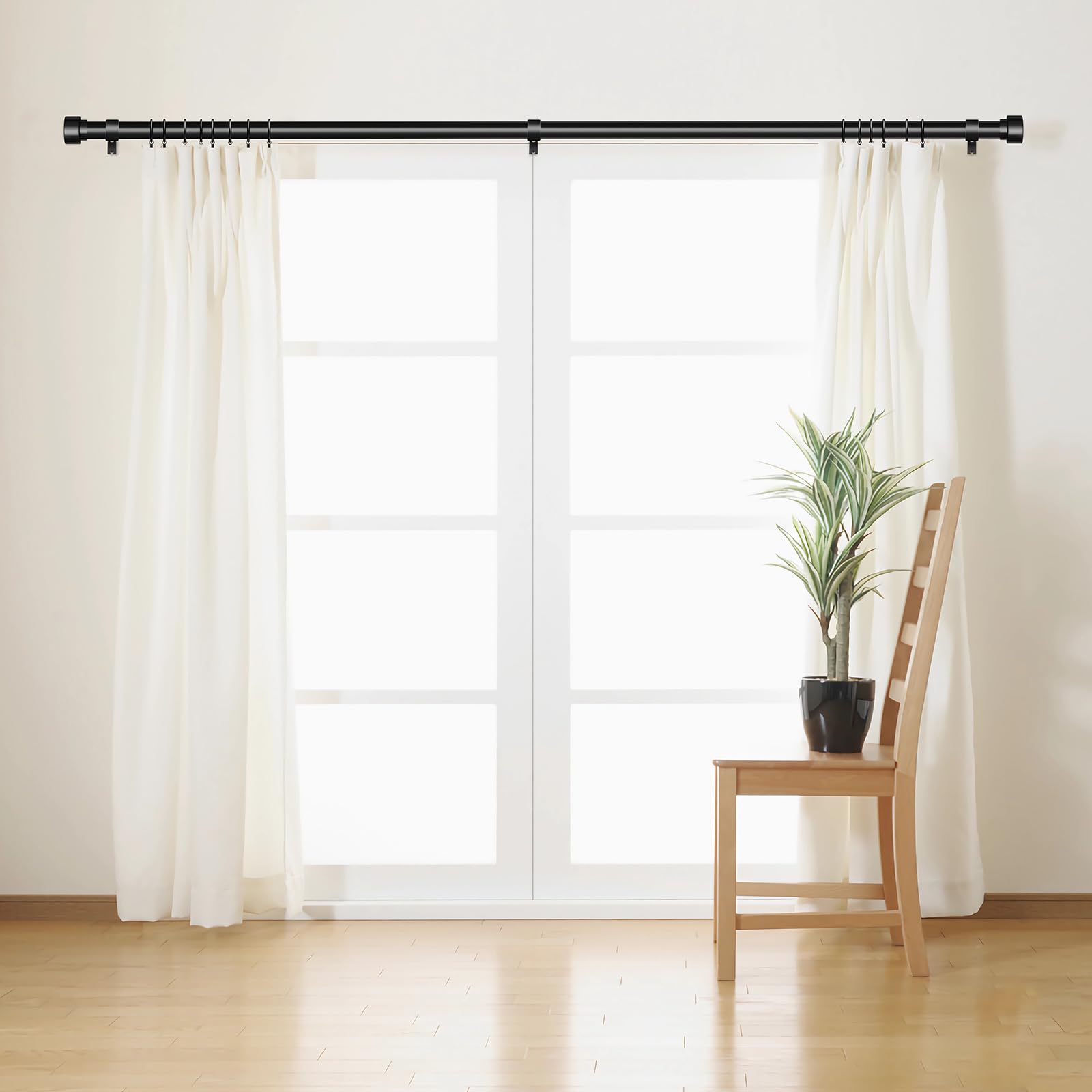 Time Forest 1-inch diameter rod emphasizes strong support for heavy drapes