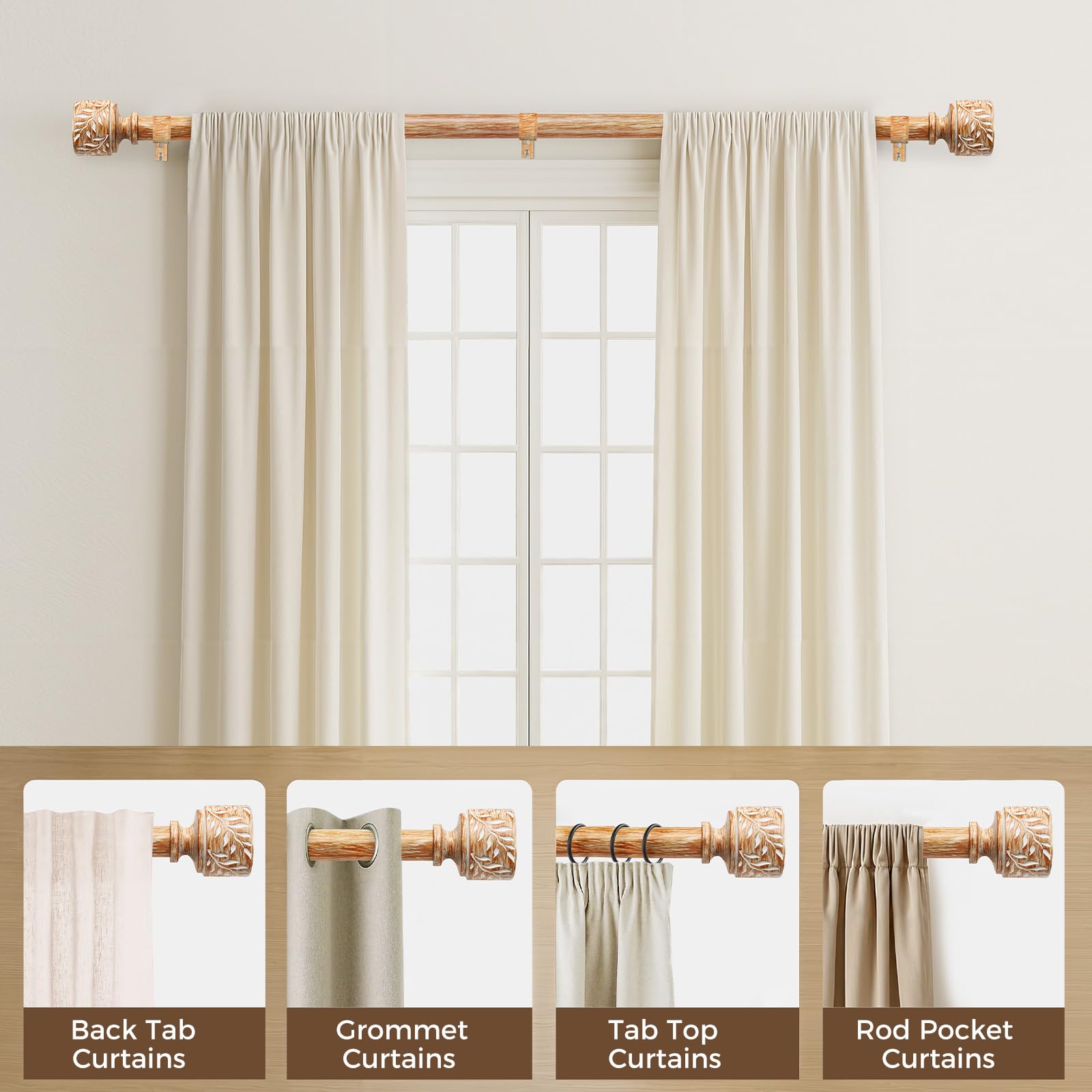 Time Forest durable metal curtain rod for long-lasting use