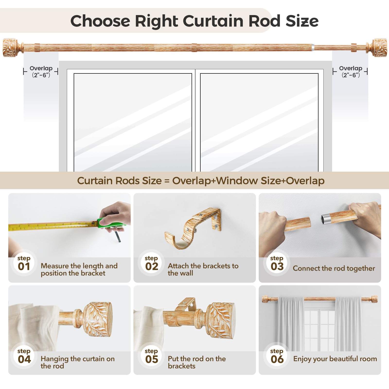 Time Forest easy installation guide for this curtain rod