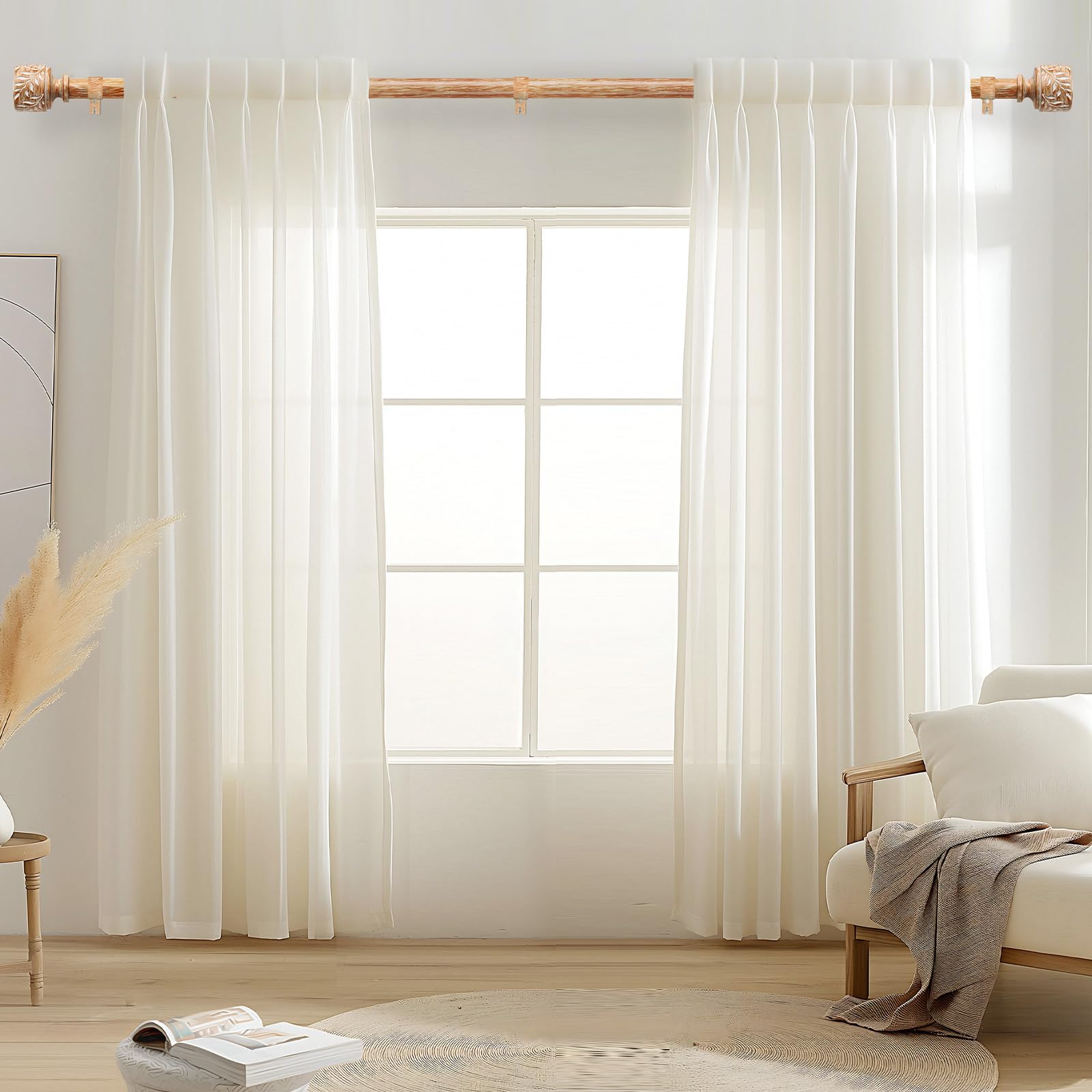 Time Forest heavy-duty 1-inch curtain rod provides sturdy drapery support