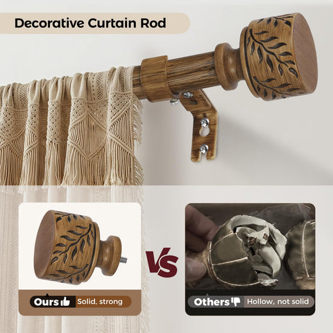 Time Forest rustic decor curtain rod adds warmth to living spaces.