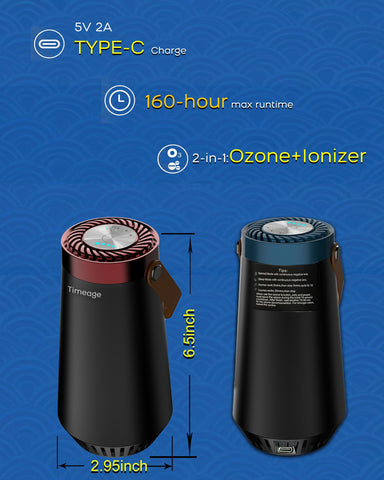 Timeage daily ozone mode with 1-hour cycle for intermittent refreshing.
