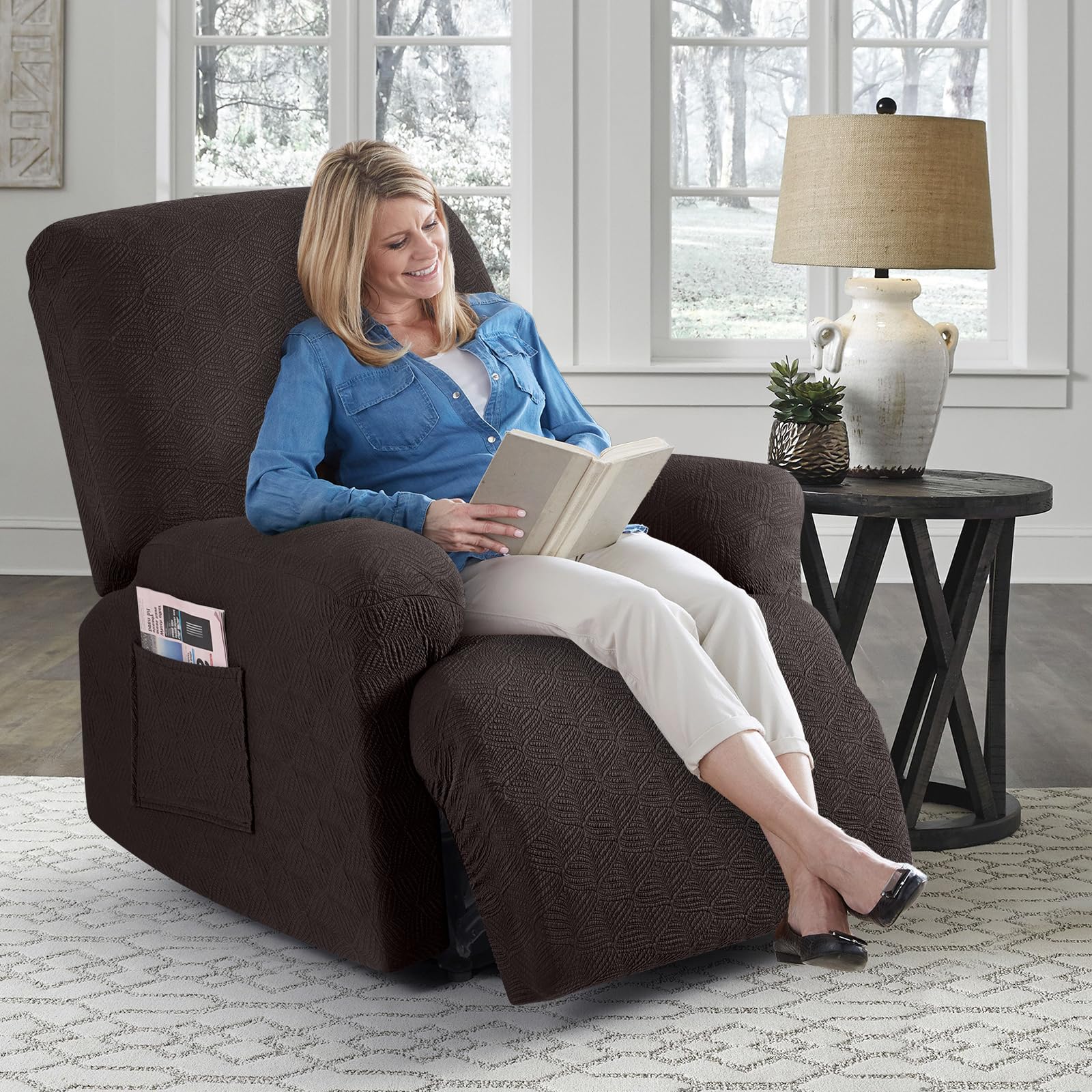 Timeles recliner cover size fits 25–35 inches for best alignment.