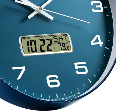 TIMESS wall clock uses quiet sweep movement for peaceful spaces.
