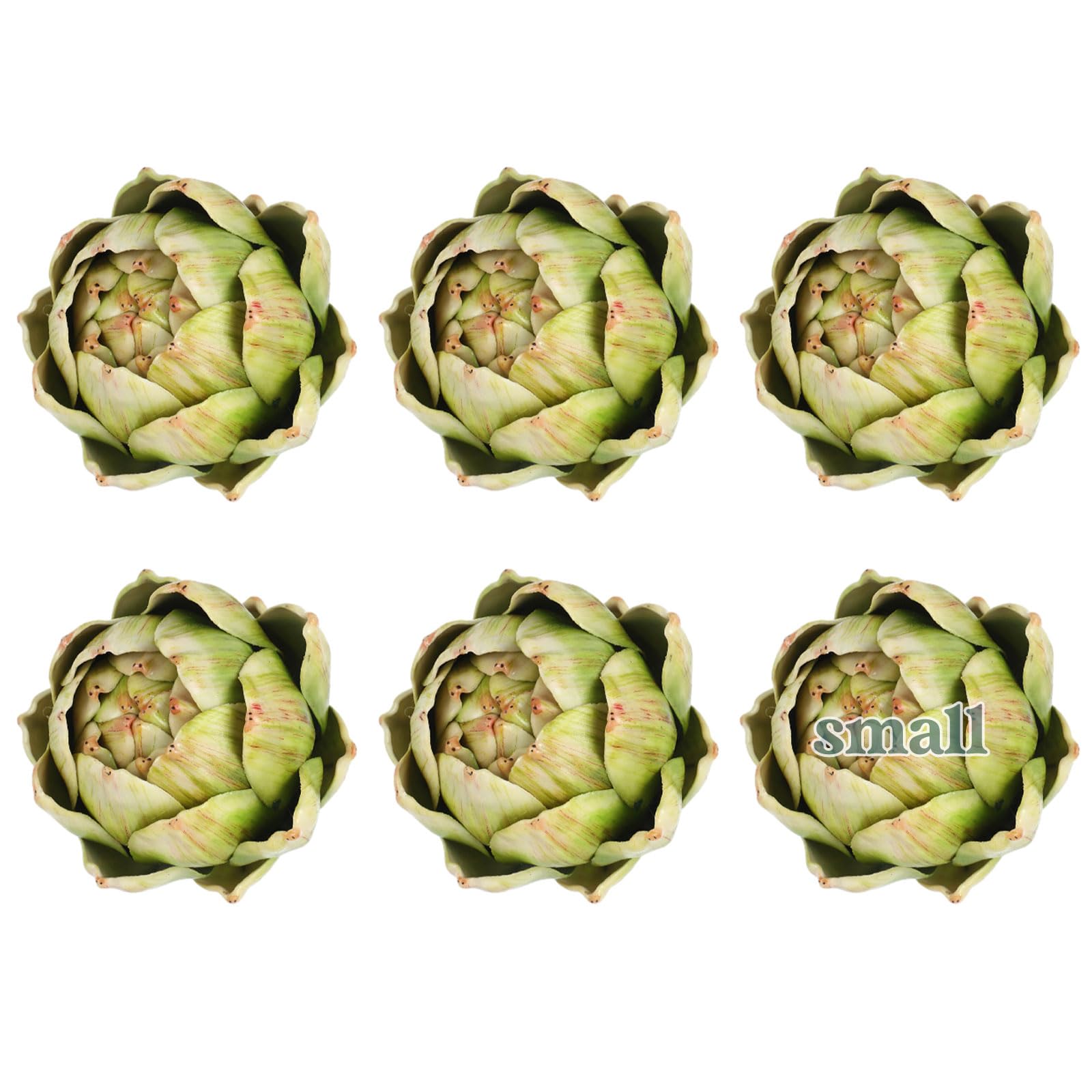 Timgle green artichokes six-piece set ideal as a table centerpiece