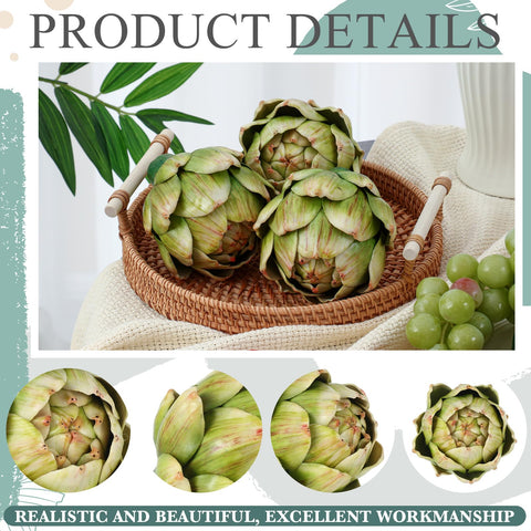 Timgle green artichokes brighten kitchens, living rooms, and offices with vibrant color.
